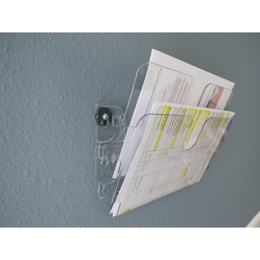 Broschyrställ vägg 2A4L magnetiskt transparent 2-pack