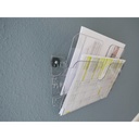 Broschyrställ vägg 2A4L magnetiskt transparent 2-pack