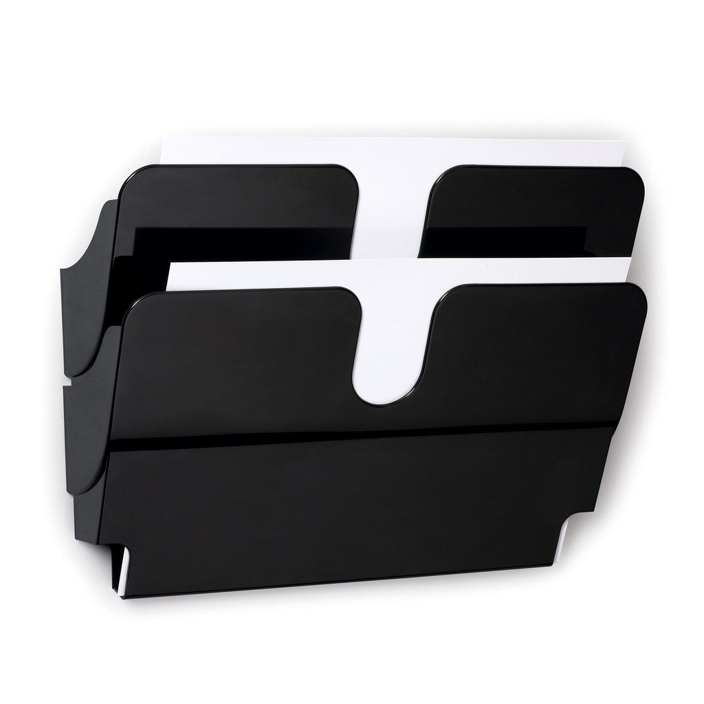 Broschyrställ vägg 2A4L magnetiskt svart 2-pack