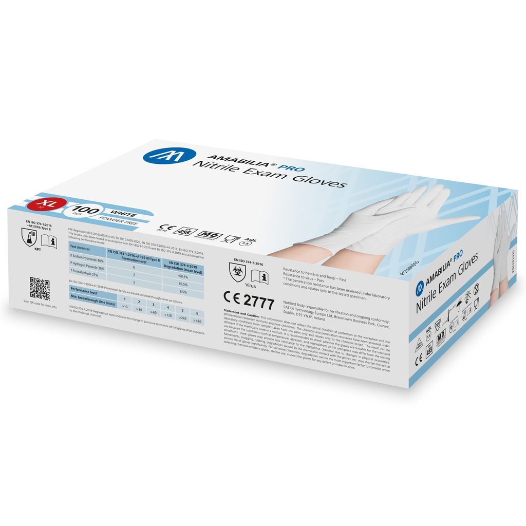Nitrilhanske Amabilia Pro XS 100-pack vit