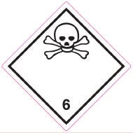Farligt gods-etiketter 6.1 Toxic 250 st/rulle