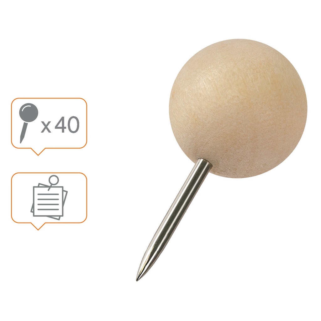 Kartnål Nobo trä 40-pack