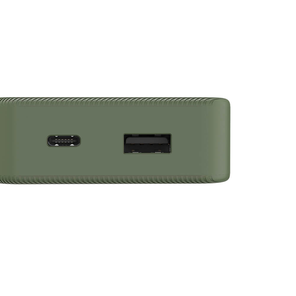 Powerbank 10000mAh USB-C+A Grön
