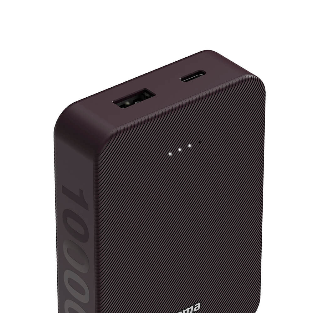 Powerbank 10000mAh USB-C+A Plommon
