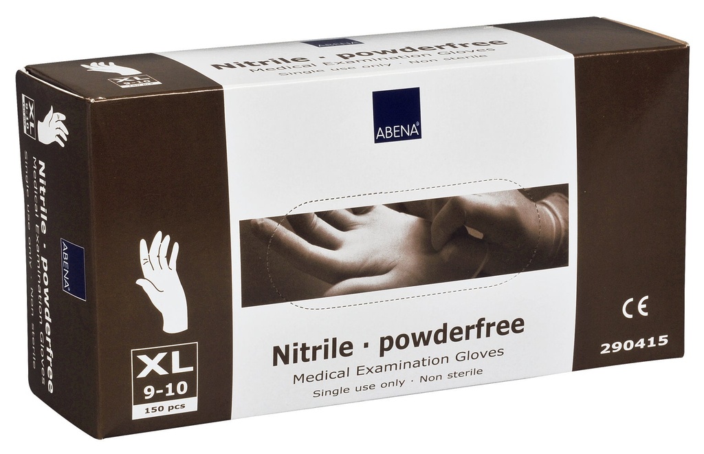Handske Nitril Pudfri XL vit 150 st/fp