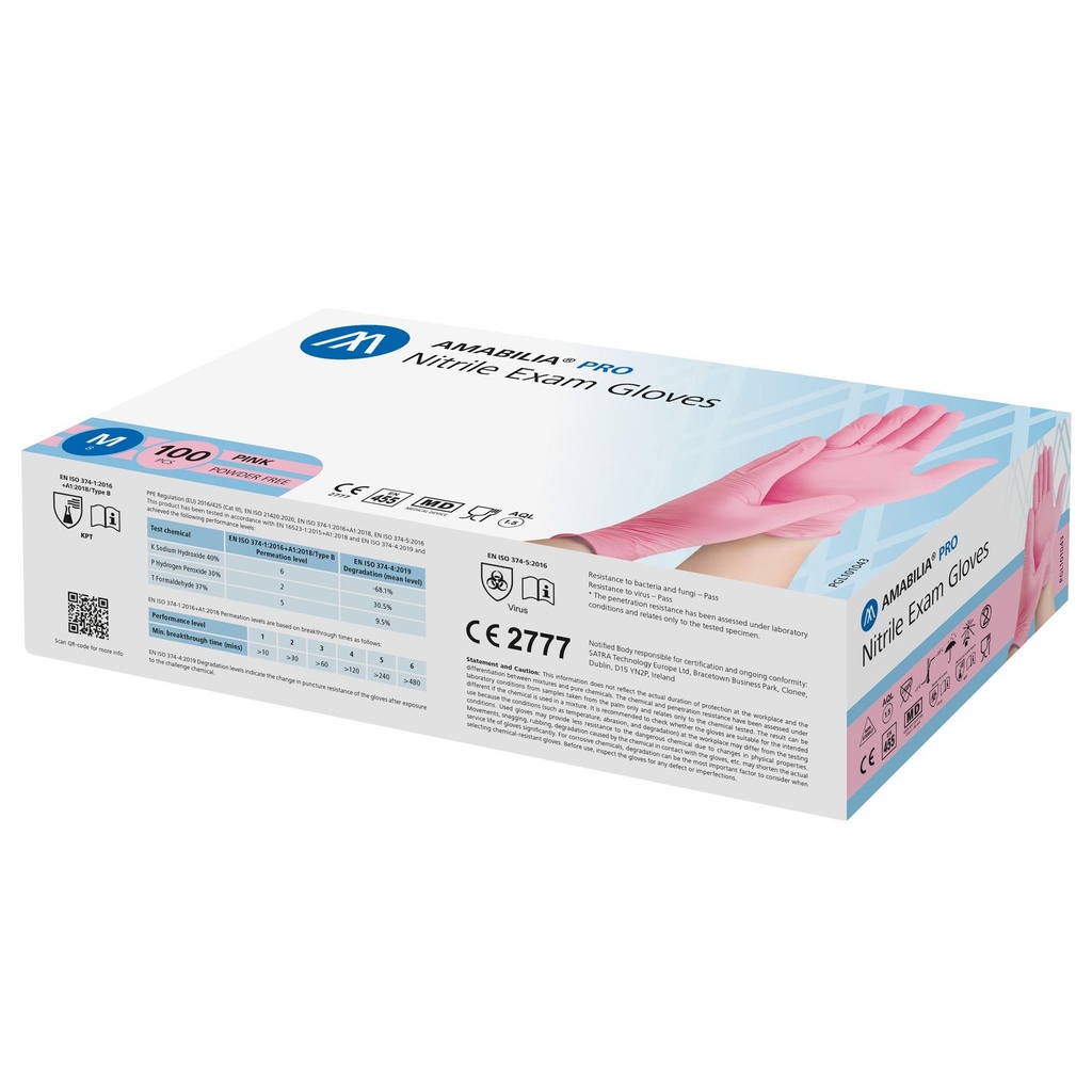 Nitrilhandske Amabilia Pro XL 100-pack rosa