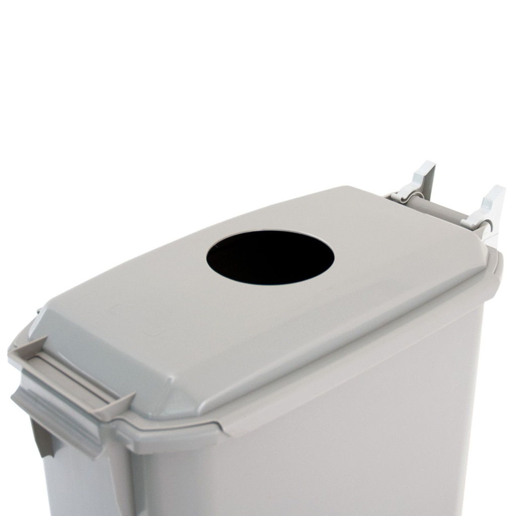 Lock med runt hål till soptunna Patricia 60 liter grå