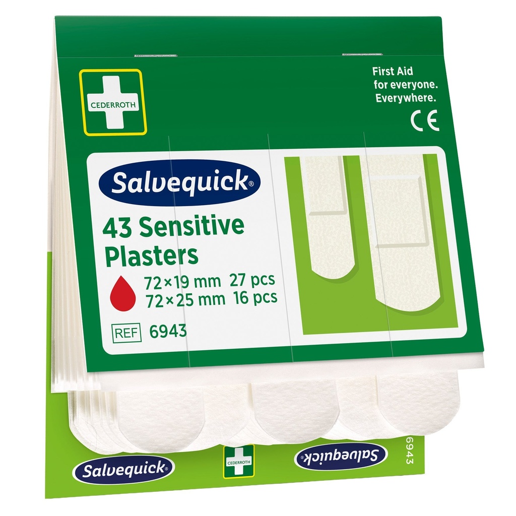 Plåsterrefill Sensitive Non-Woven 6943 Vit 6 x 43 st/fp