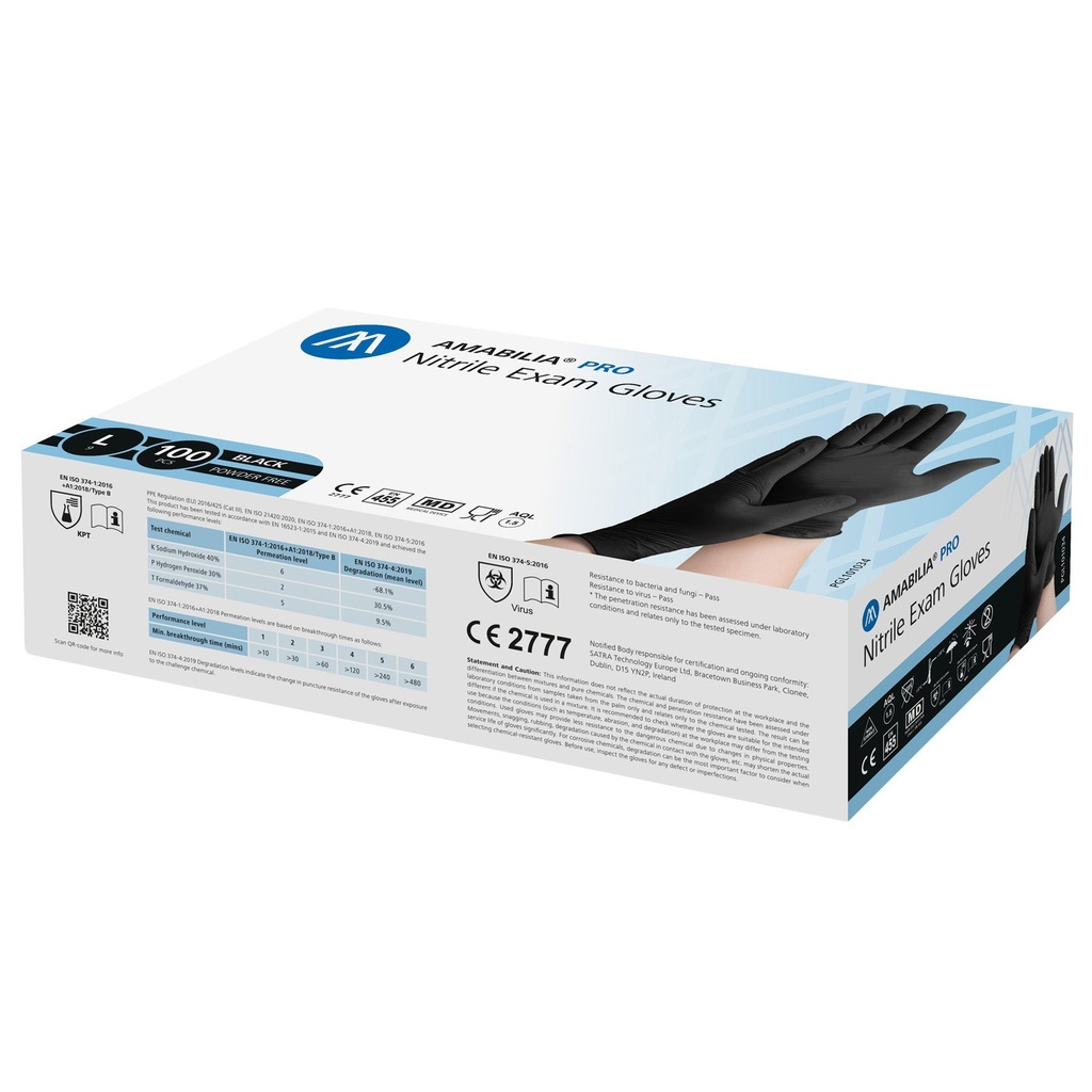 Nitrilhanske Amabilia Pro S 100-pack svart