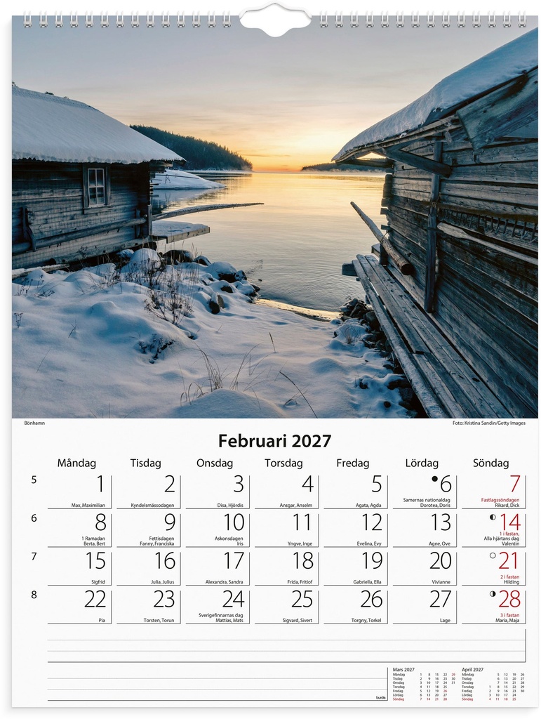 Väggkalender Svenska kusten 2027 Burde