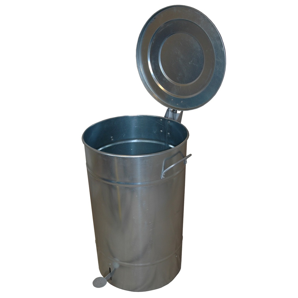 Avfallstunna Greger med lock/pedal 30 liter galvaniserad