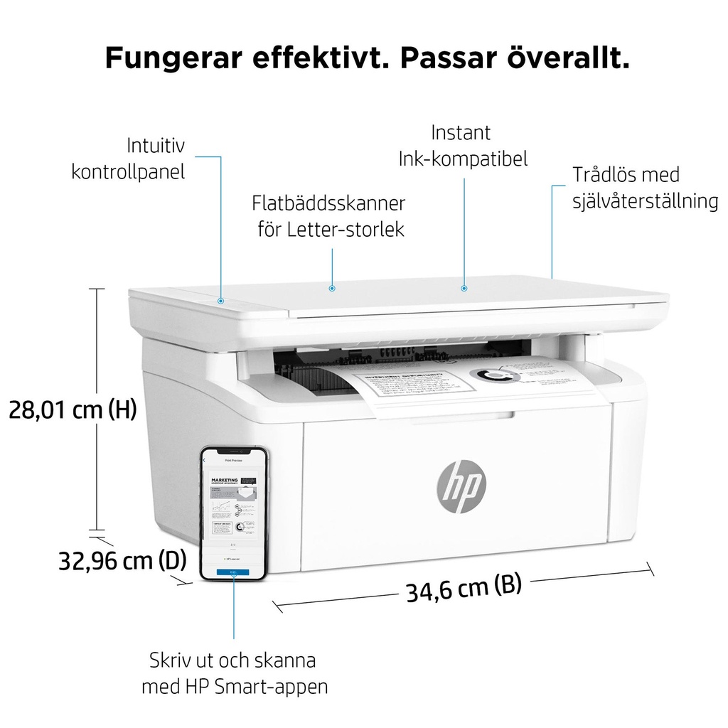 Laserskrivare multifunktion HP LaserJet MFP M140w