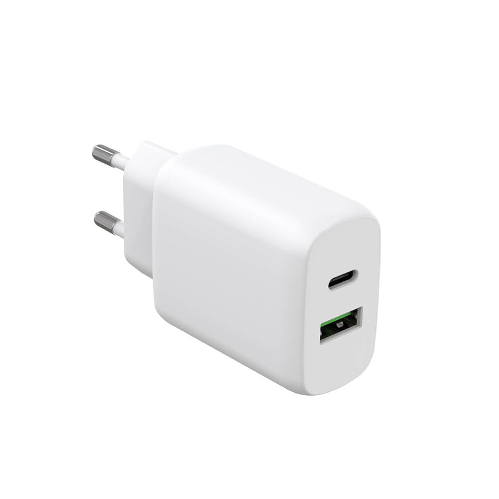 Laddare 1xUSB-C + 1xUSB-A PD/PPS 30W + 18W QC vit