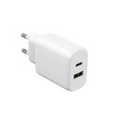 Laddare 1xUSB-C + 1xUSB-A PD/PPS 30W + 18W QC vit