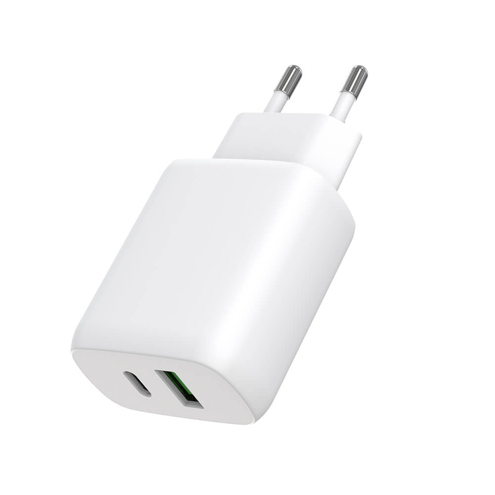 Laddare 1xUSB-C + 1xUSB-A PD/PPS 30W + 18W QC vit