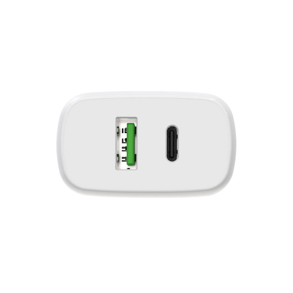 Laddare 1xUSB-C + 1xUSB-A PD/PPS 30W + 18W QC vit
