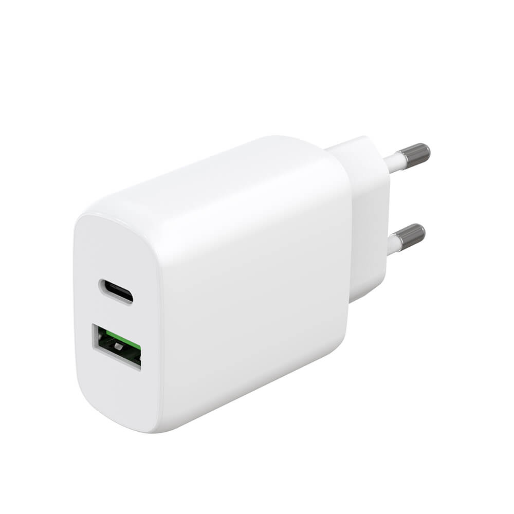 Laddare 1xUSB-C + 1xUSB-A PD/PPS 30W + 18W QC vit