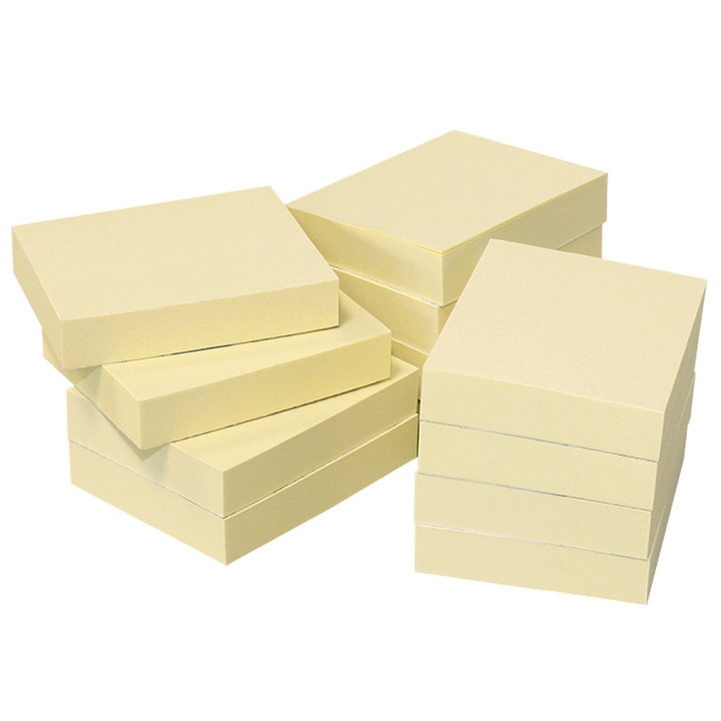 Notisblock Recycled 40x50 mm gul 12-pack