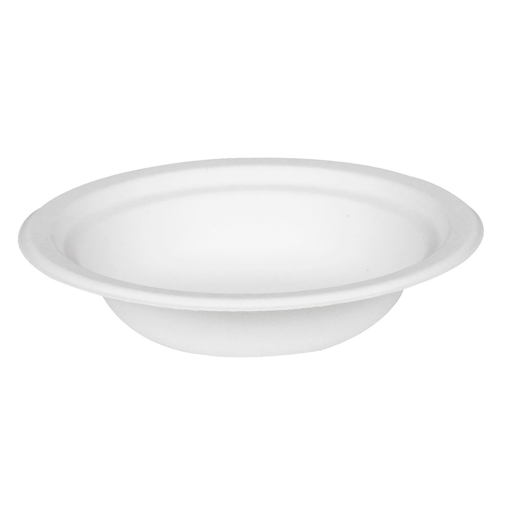 Tallrik djup bagasse Ø180 mm vit 50 st/fp
