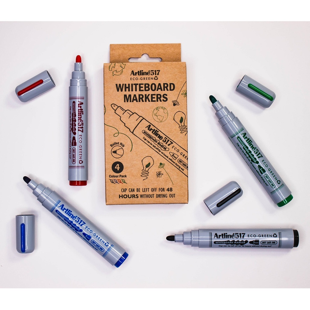 Whiteboardpenna Artline 517 Eco-green rund 4 set