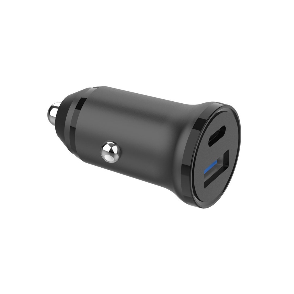 Billaddare 1xUSB-C + 1xUSB-A PD 30W + QC18.0W MAX svart