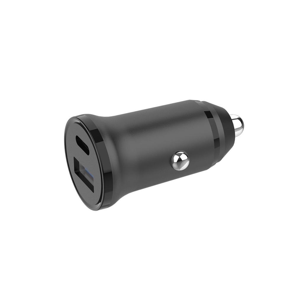 Billaddare 1xUSB-C + 1xUSB-A PD 30W + QC18.0W MAX svart