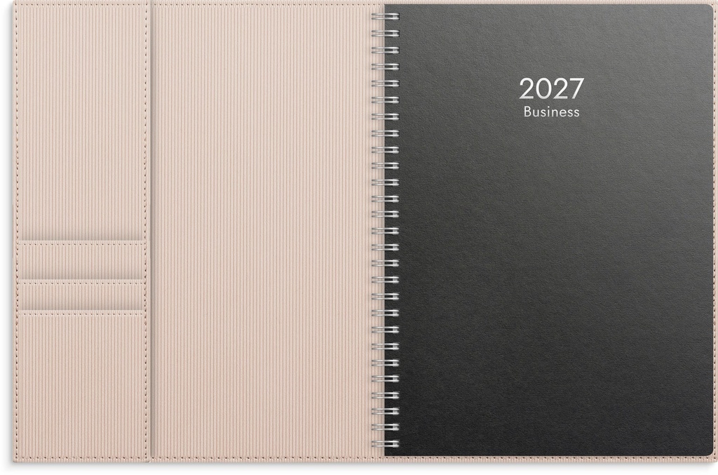 Kalender 2027 Business A5 beige konstläder Burde