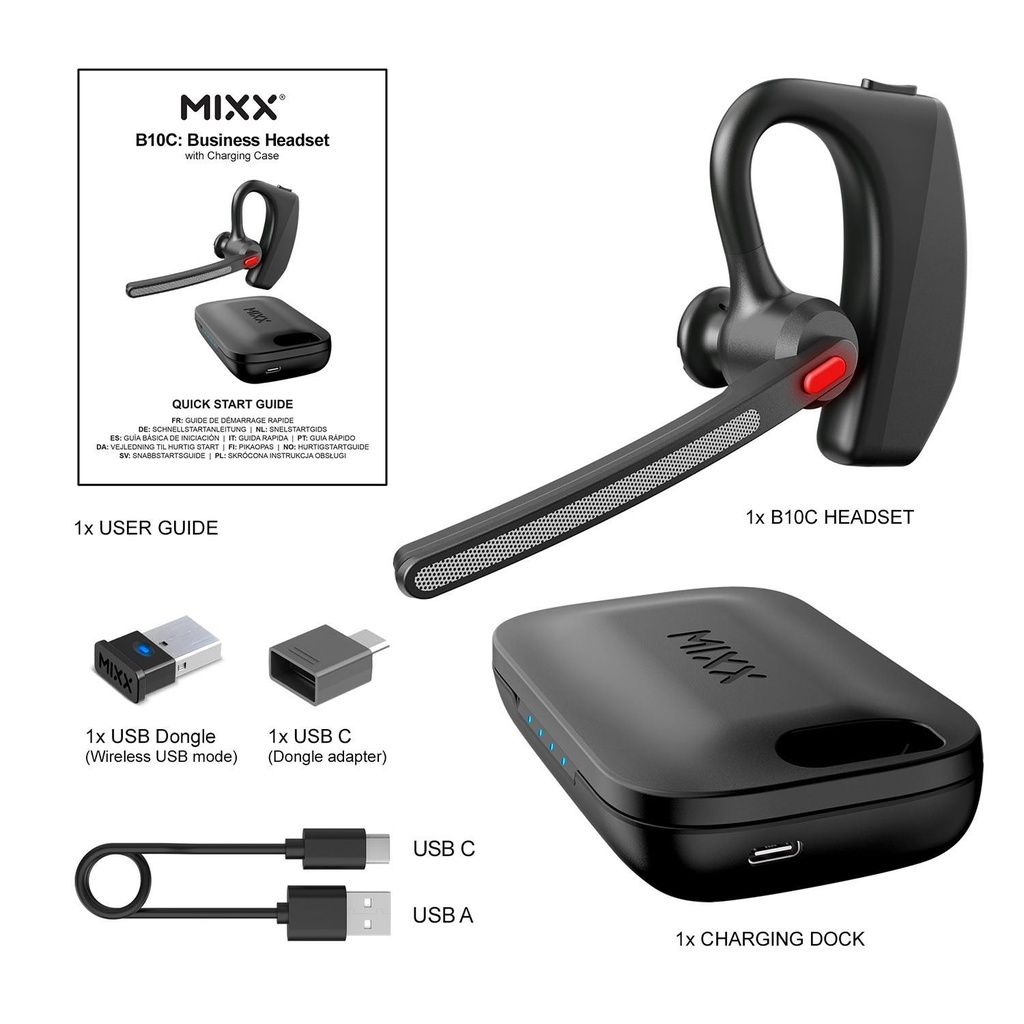 Monoheadset Mixx B10c Dongel UC Teams
