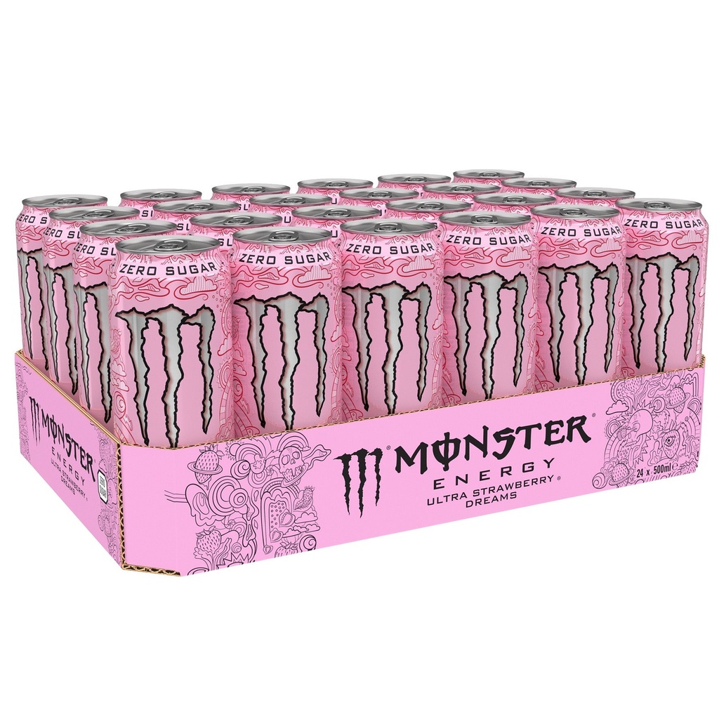Energidryck Monster Ultra Strawberry Dreams 24x50 cl inkl pant