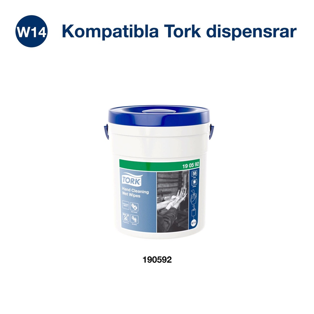 Våtdukar för handrengöring refill Tork W14 58-pack