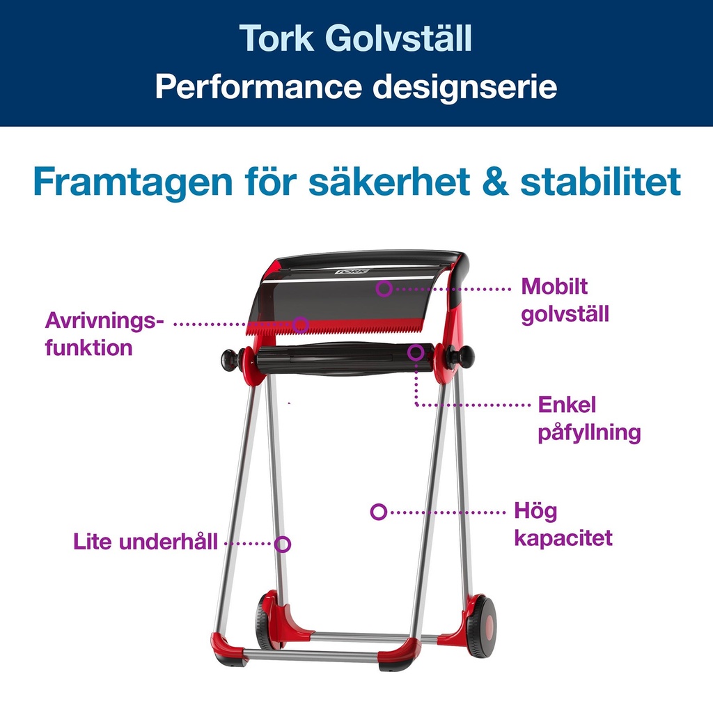 Golvställ W1  Tork röd/svart