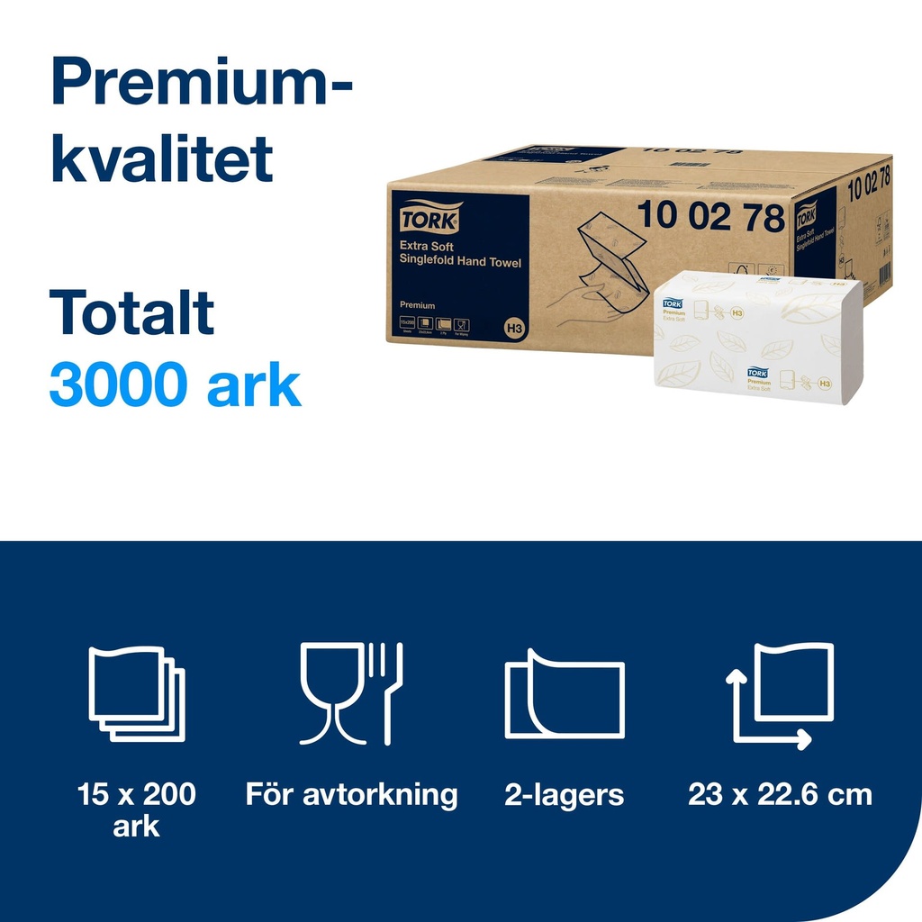 Pappershandduk Tork Premium Z H3 3000 st/krt