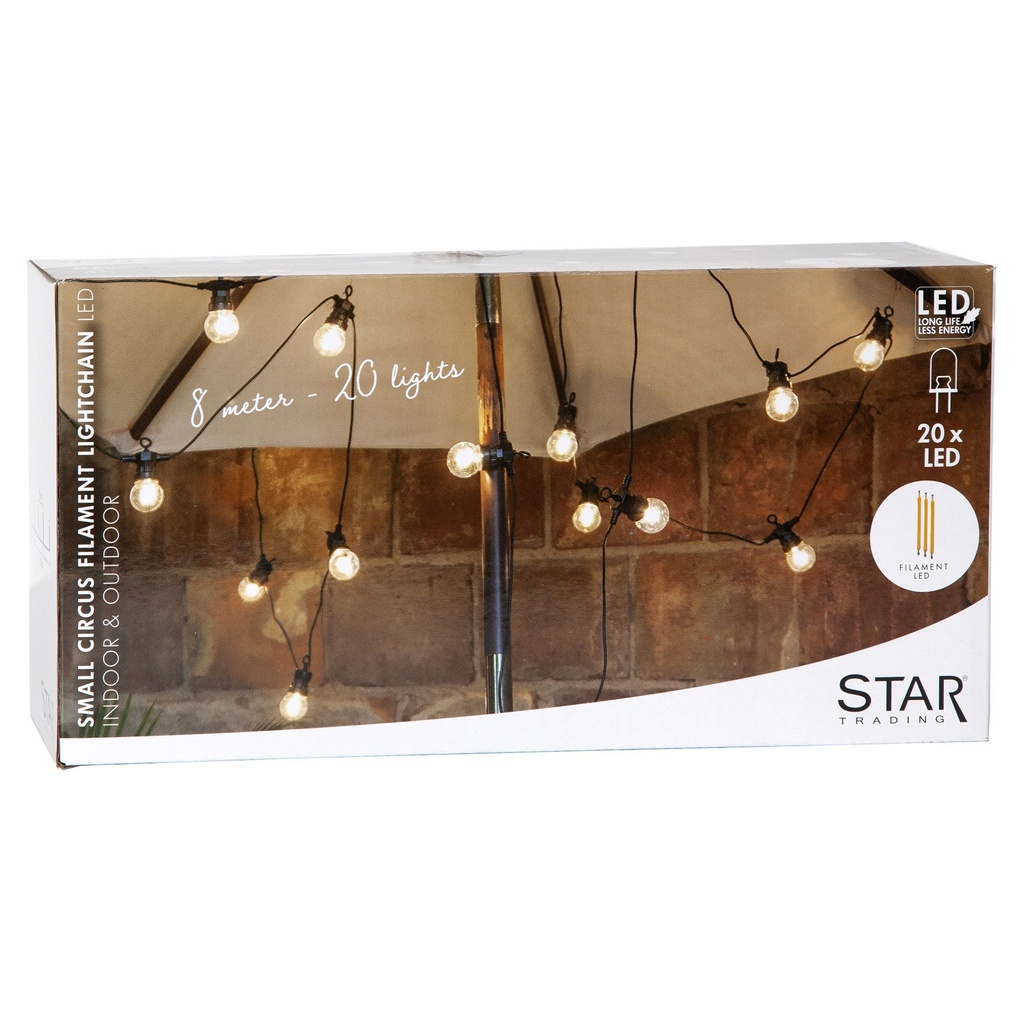 Ljusslinga Circus Small 20 LED 8,6 m svart