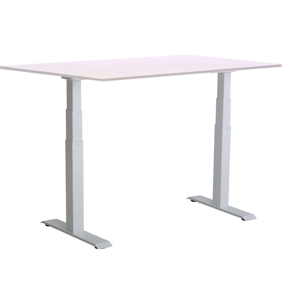 Skrivbord el Easydesk Adapt VI vit/aluminium 120x80 cm