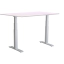 Skrivbord el Easydesk Adapt VI vit/aluminium 120x80 cm