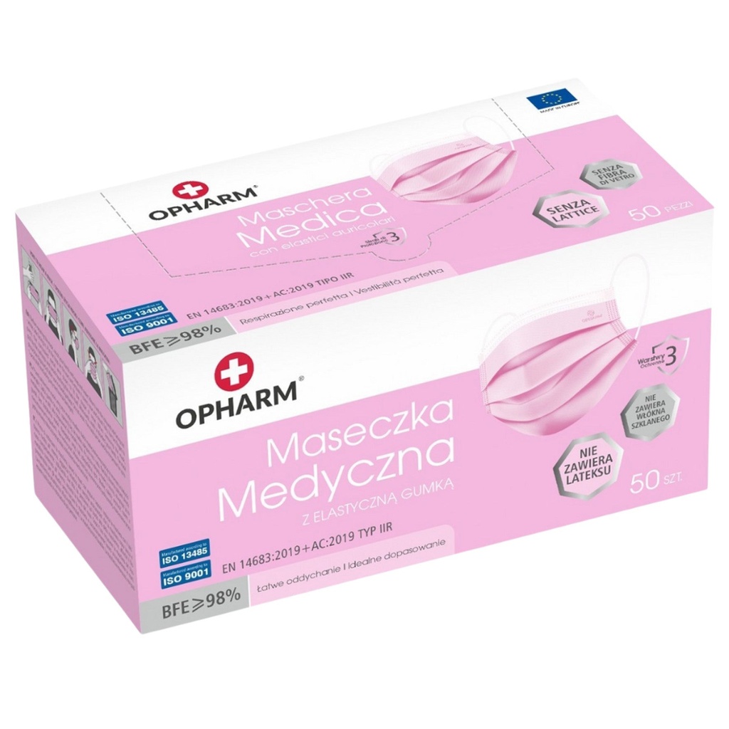 Munskydd IIR Opharm 50-pack rosa