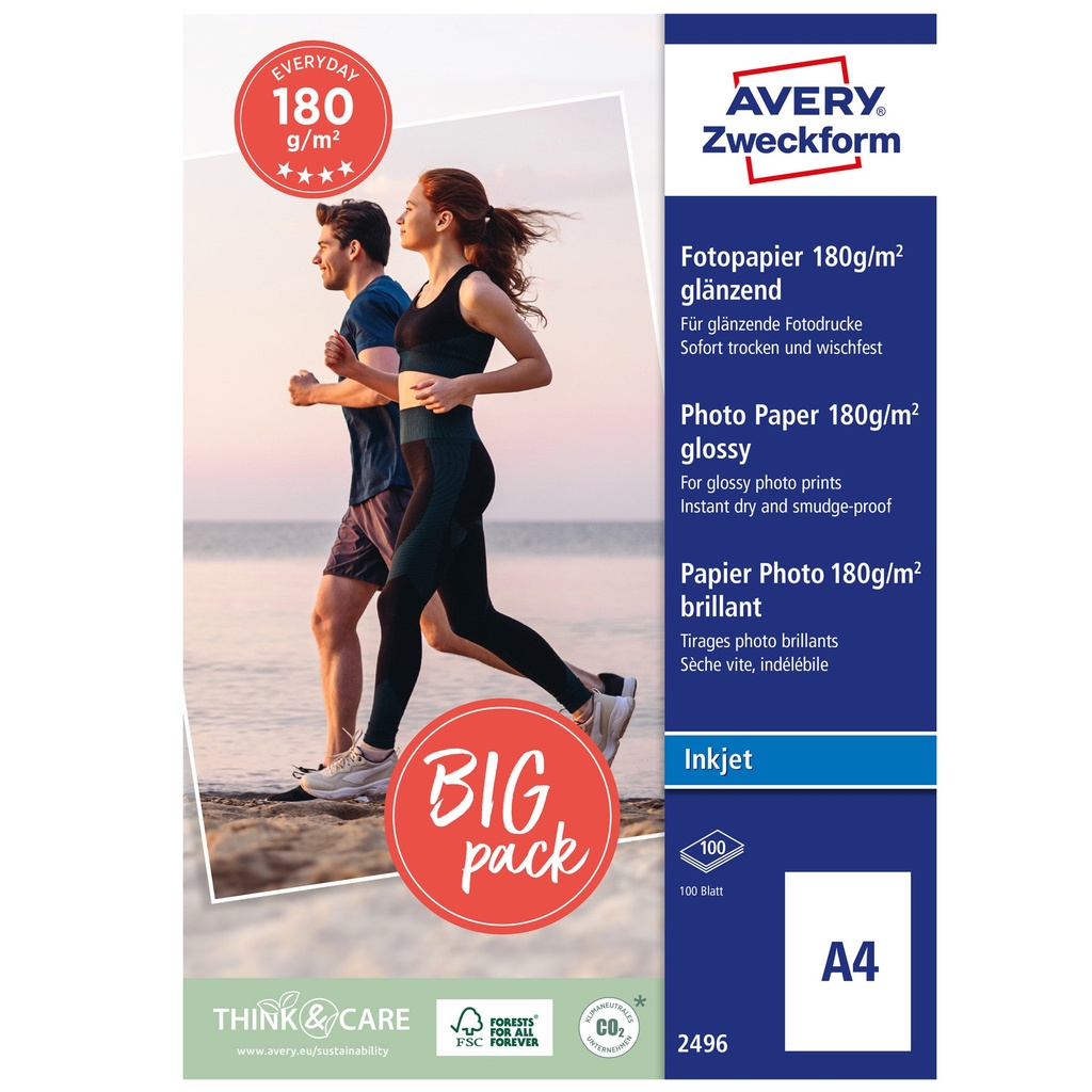 Fotopapper Glossy A4 180g 100/fp
