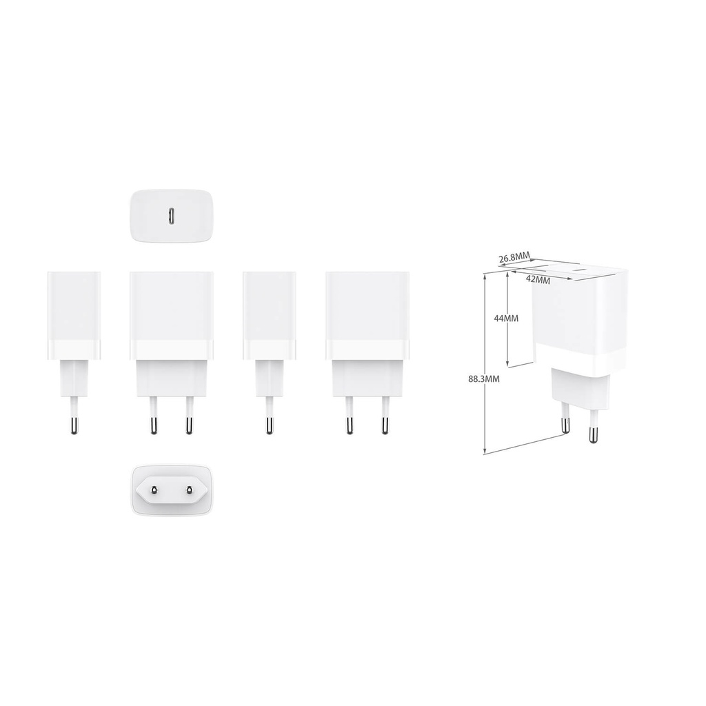 Laddare 1xUSB-C PD 20W Lightning till USB-C MFI C94