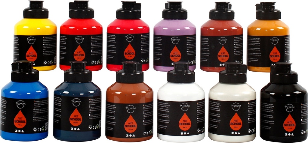 Akrylfärg Pigment 500ml 12st/fp