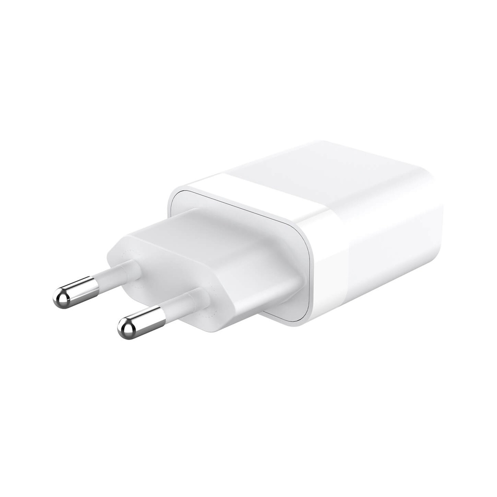 Laddare 1xUSB-A+Lightning 1 m vit