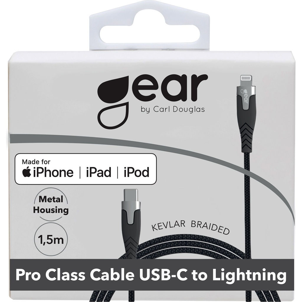 Laddkabel PRO USB-C till Lightning C94 Gear Svart