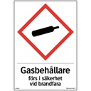 Självhäftande dekal Gasbehållare förs i säkerhet A6 105x148 mm