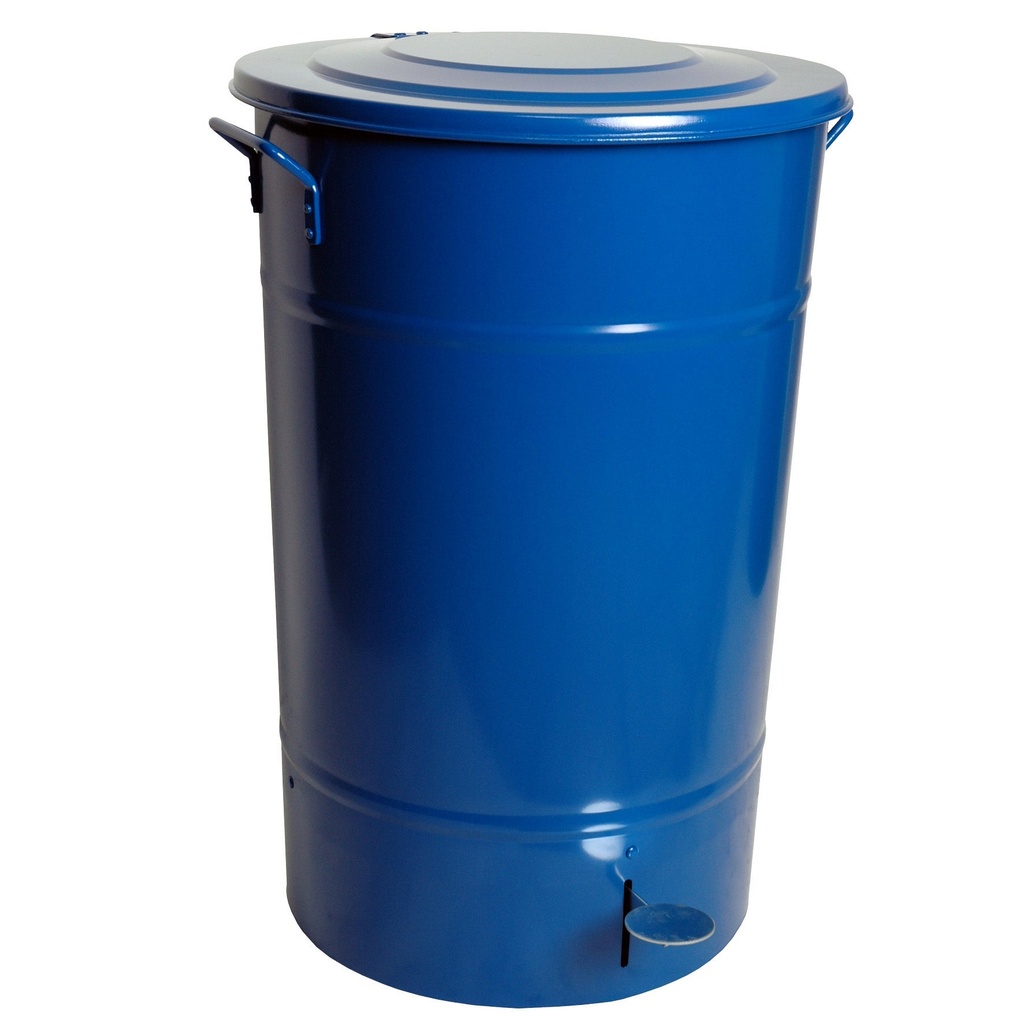 Avfallstunna Greger med lock/pedal 70 liter blå