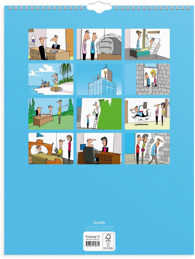 Väggkalender 2027 Kontorshumor Burde