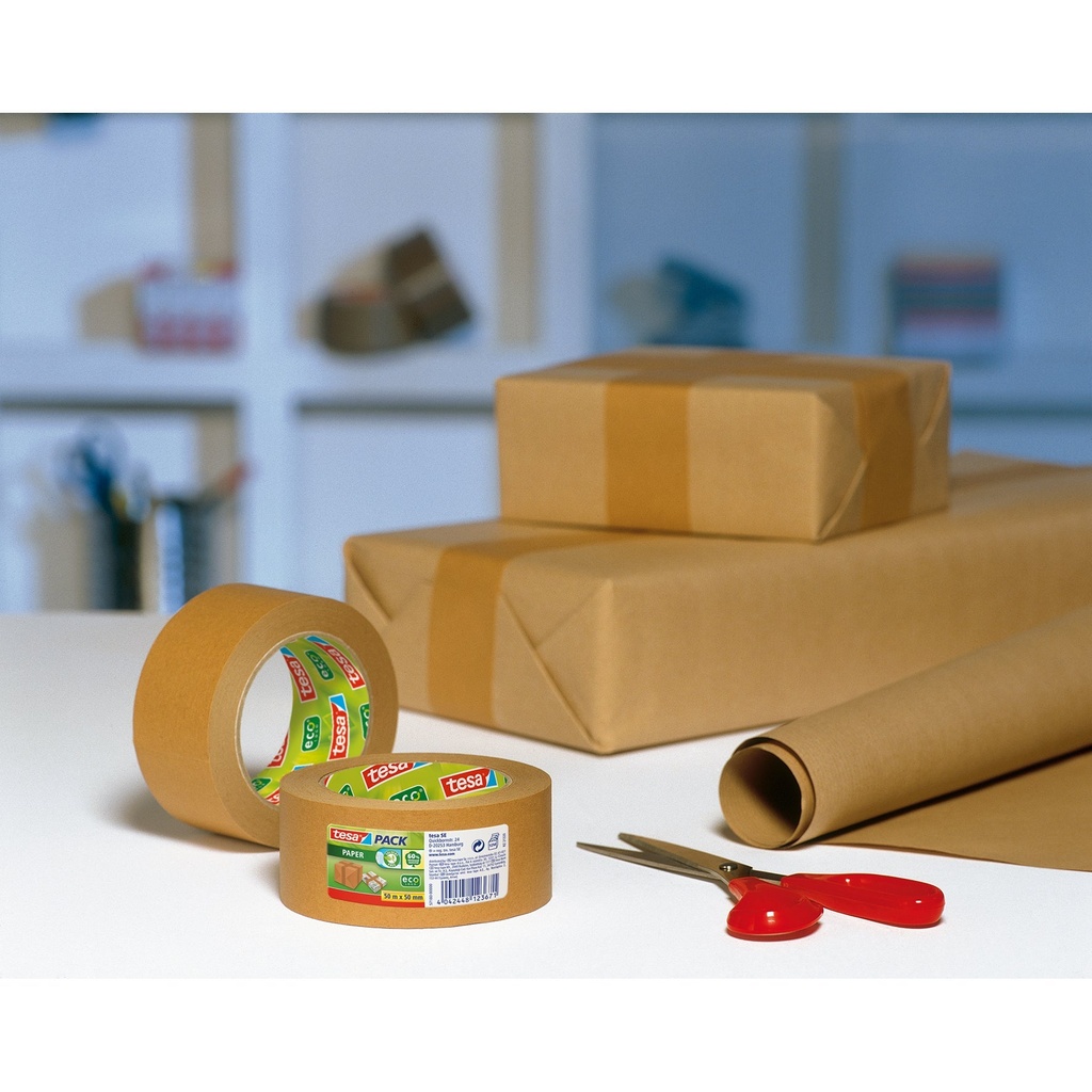 Packtejp ecoLogo® Tesa 50 meter x 50 mm  107my papper