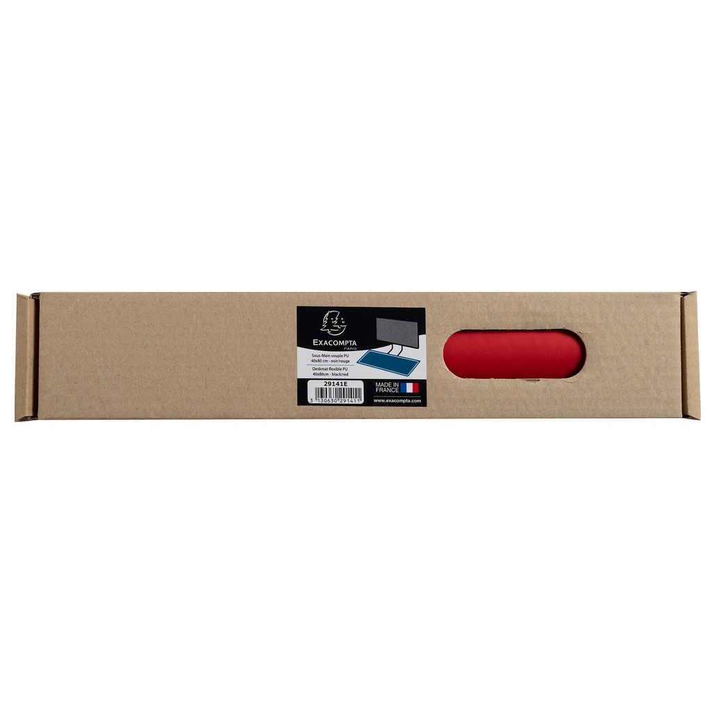 Skrivbordsunderlägg PU 40x80 cm Black/red