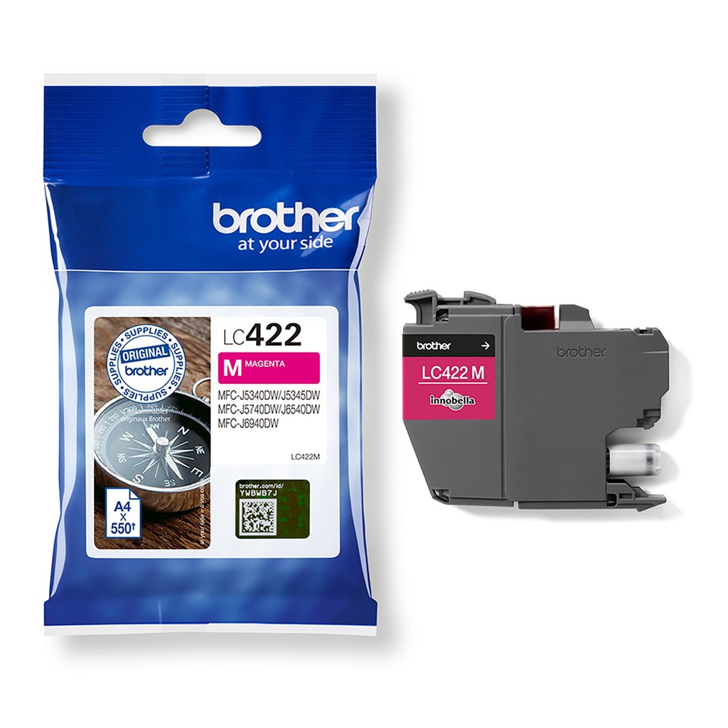 Bläckpatron Brother LC422 magenta 550 sidor