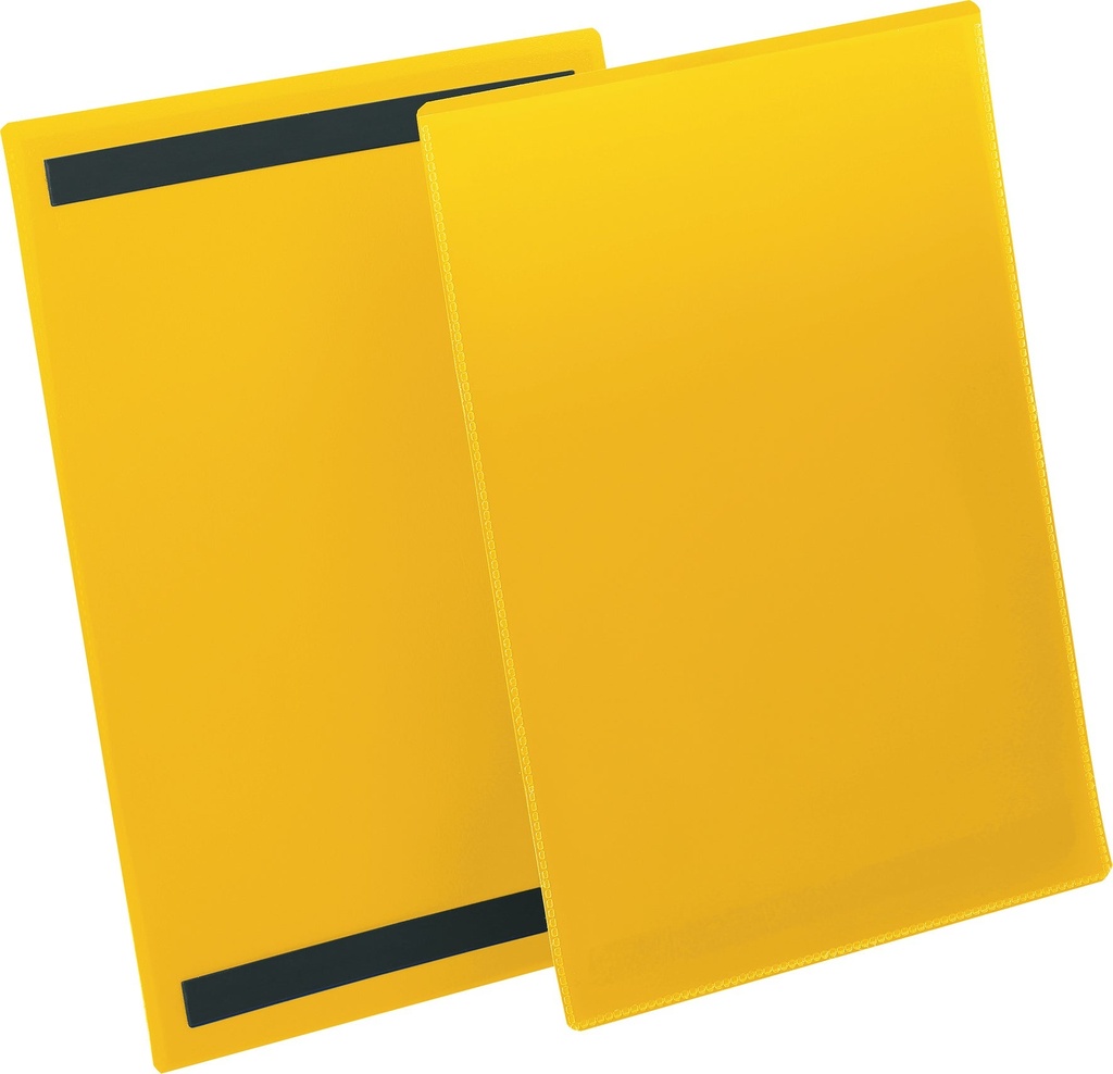 Plastficka A4S magnetisk gul 50 st/fp