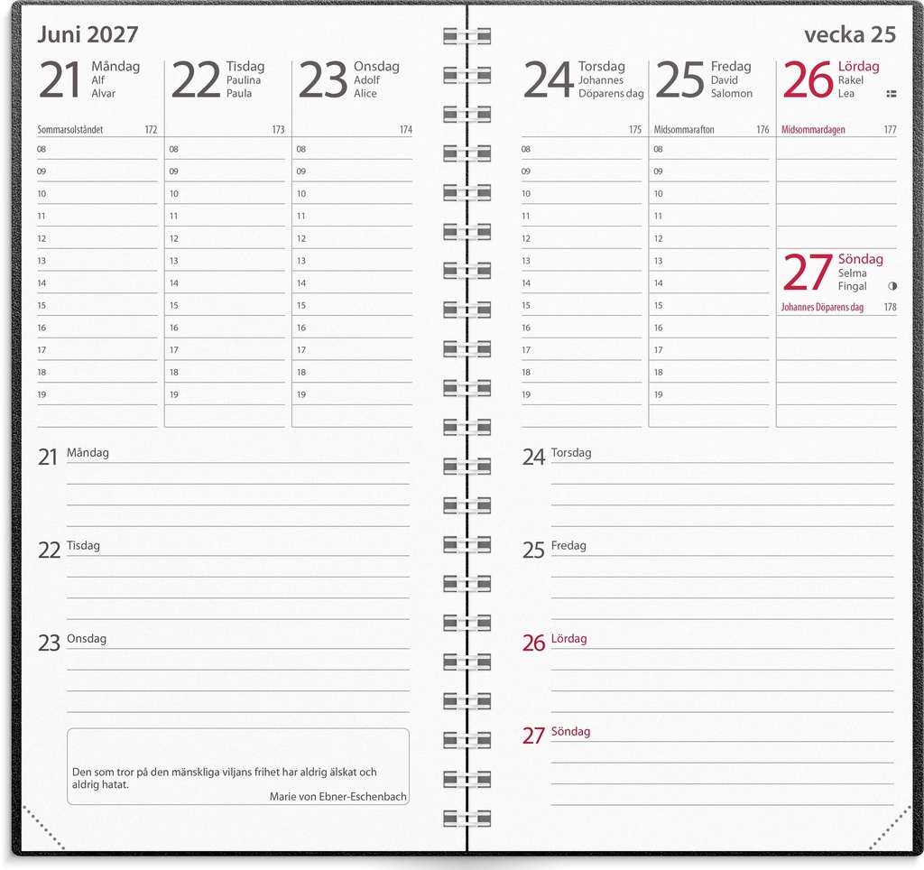 Kalender 2027 Minister Burde