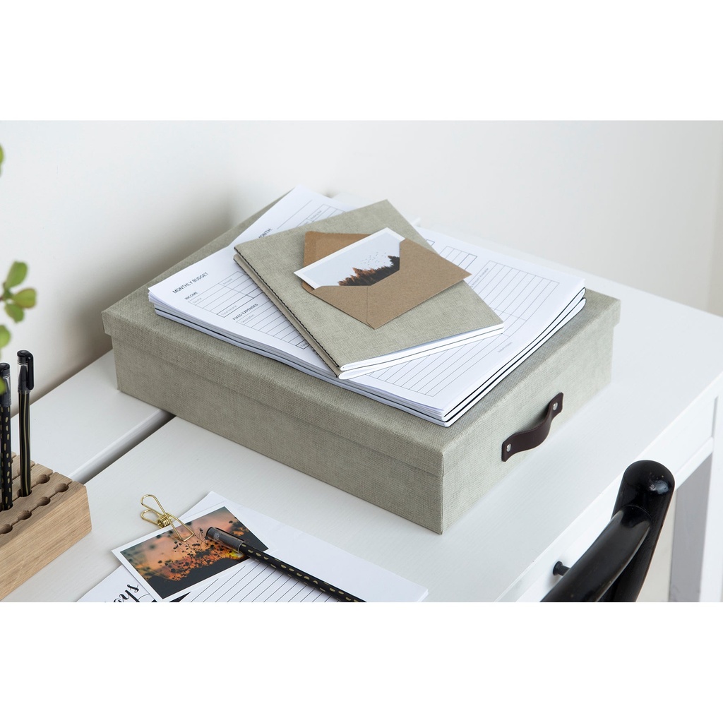 Förvaringsbox / Brevbox Bigso Oskar canvas linen